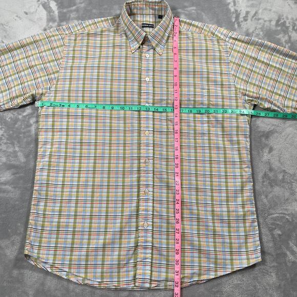 Gitman Bros Shirt Large Plaid Short Sleeve Button Down Casual USA Made Cotton - Picture 7 of 8